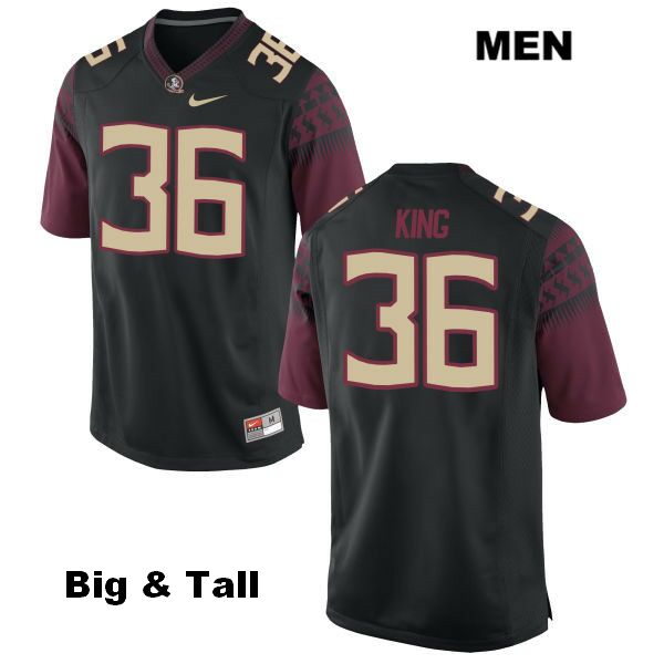 Men's NCAA Nike Florida State Seminoles #36 Aaron King College Big & Tall Black Stitched Authentic Football Jersey DRS5469FF